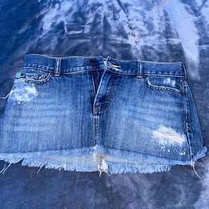 hollister short jean skirt